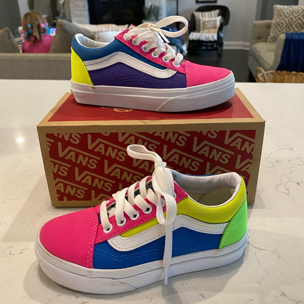 Girls Old Skool Color Block Vans